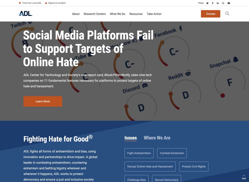 Non-Profit Social Icons in Menu Web Design Trend