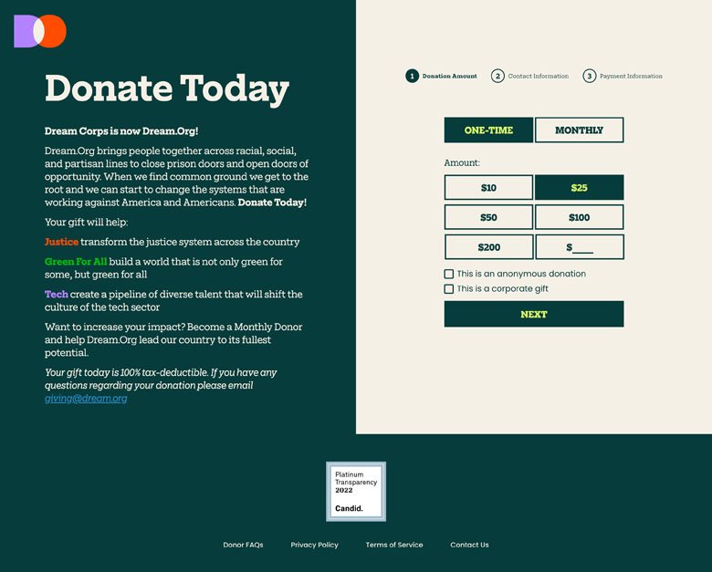 Non-Profit Donation Page Example Braintree
