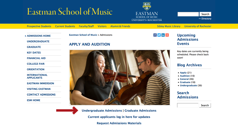 eastman school of music admission essay