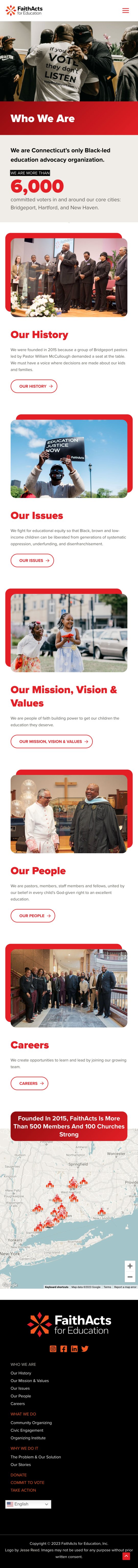 FaithActs Non-Profit Mobile Website Design Example