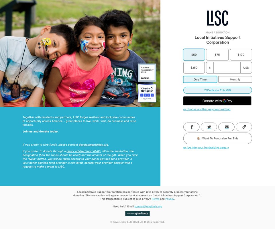 Non-Profit Donation Software Example GiveLively
