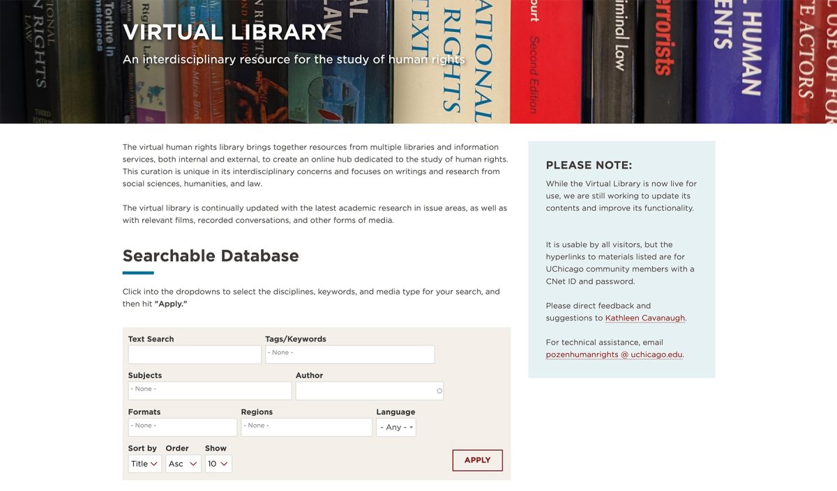 University of Chicago Web Design Virtual Library